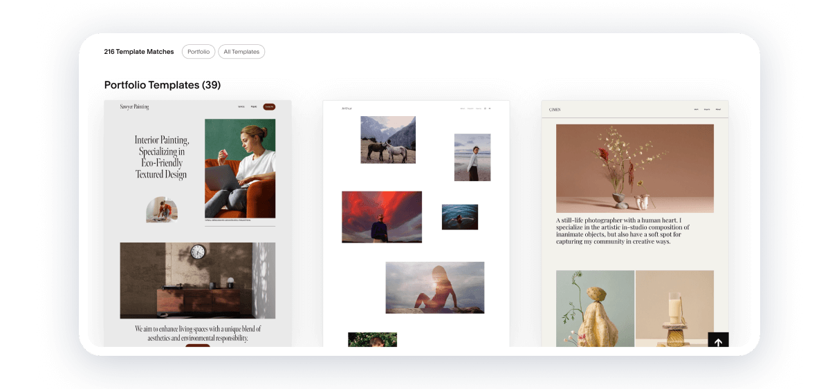 Best Website Builder for Artists portfolios Squarespace