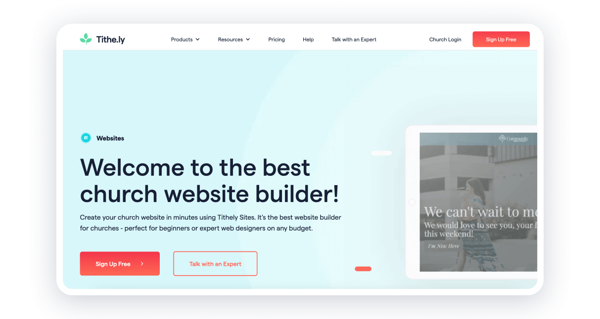 Tithe.ly builder for churches