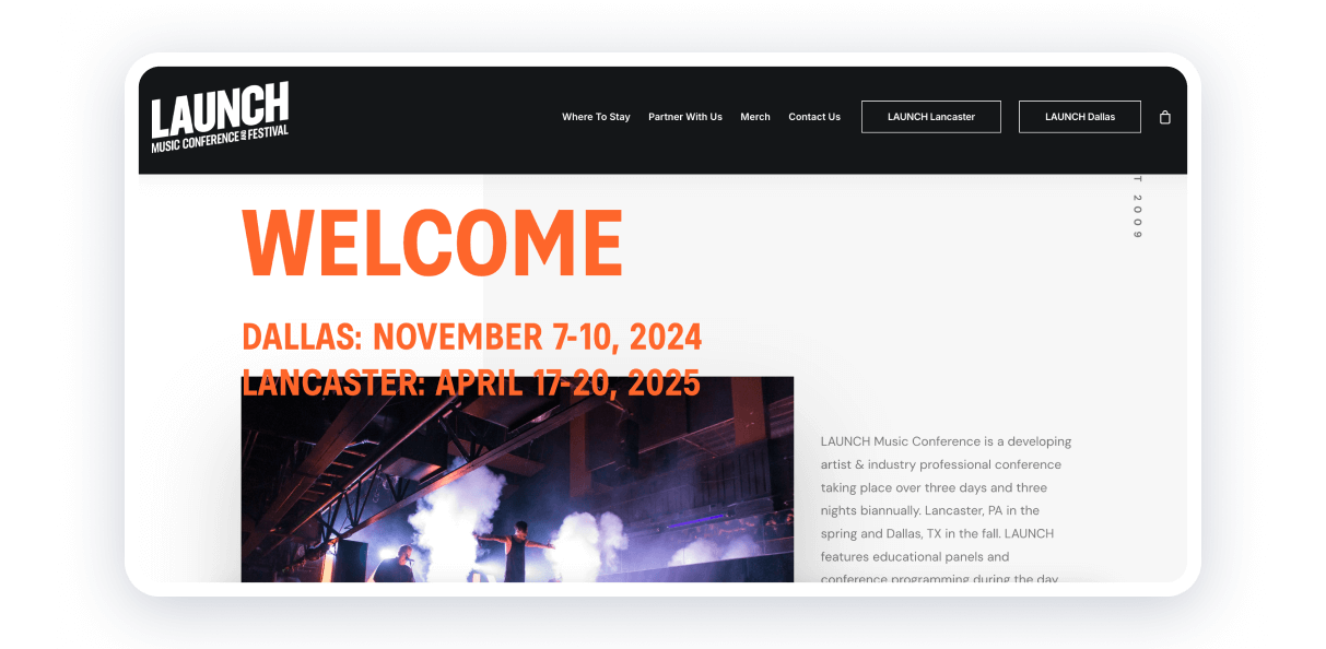 Music conference website