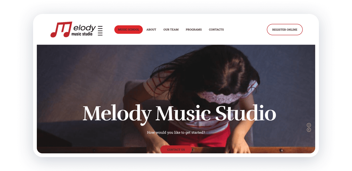 website for a music school