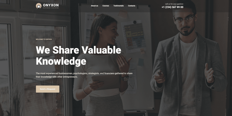 Business coaching website template Weblium