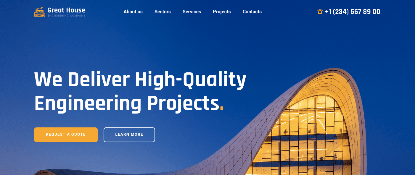 Engineering Company Best Website Template