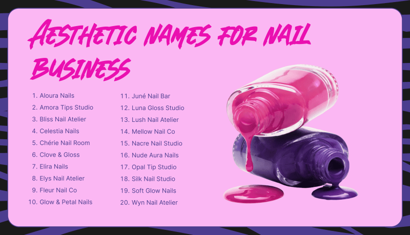Aesthetic nail business names Weblium