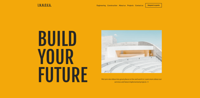 Construction company website template Weblium