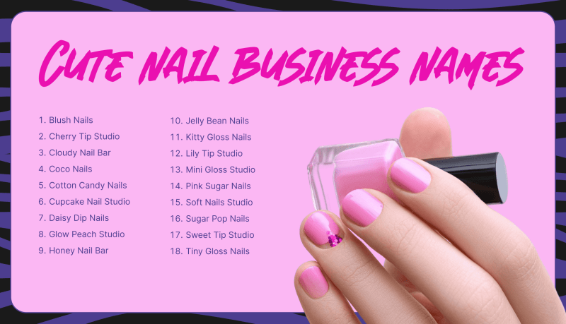 Cute nail business names Weblium
