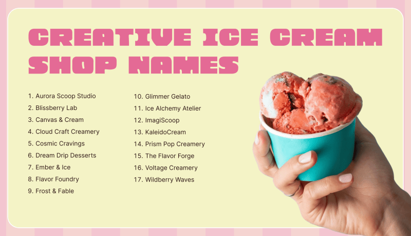 Creative ice cream shop names Weblium