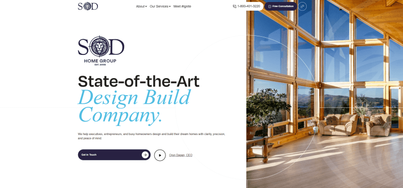 SOD - modern contractor website design
