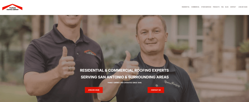 Yuras - general contractor website design