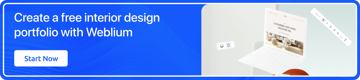 Create interior design portfolio