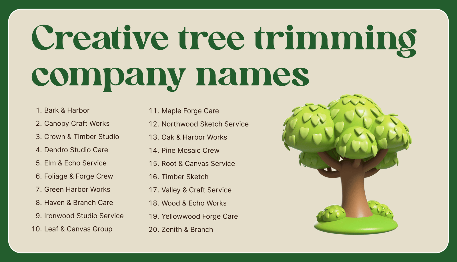 200+ Tree Trimming Company Names to Launch Your Brand Right - Weblium Blog