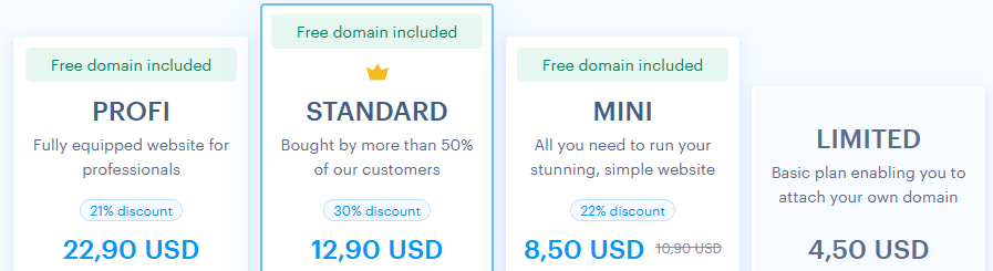 Webnode pricing