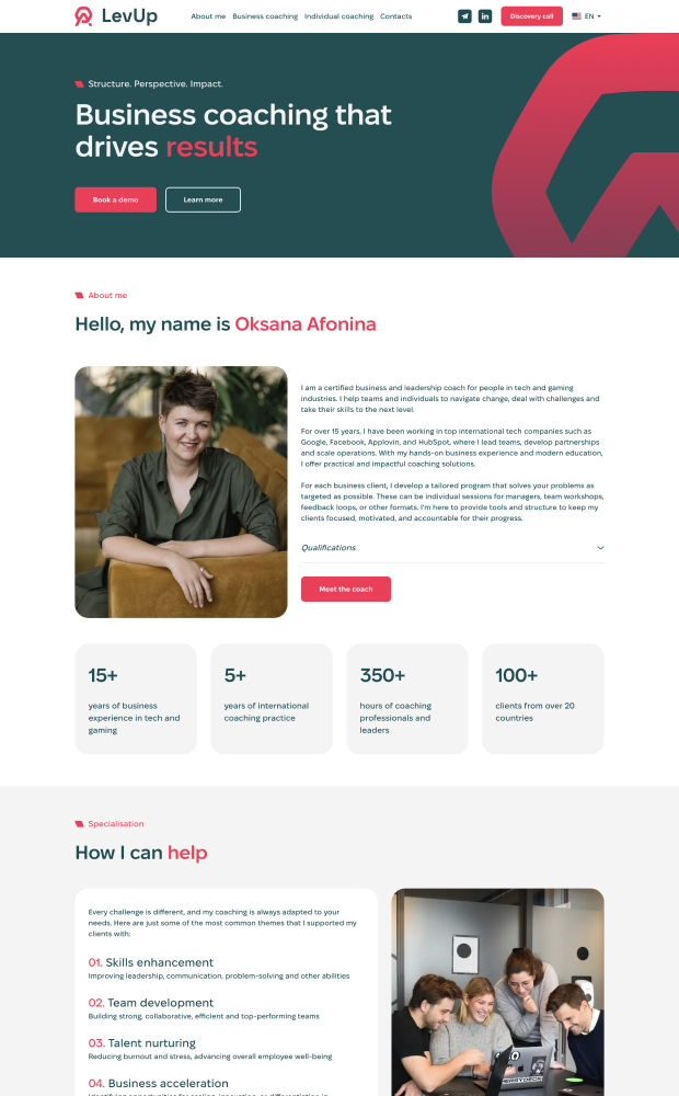 Oksana Afonina website preview