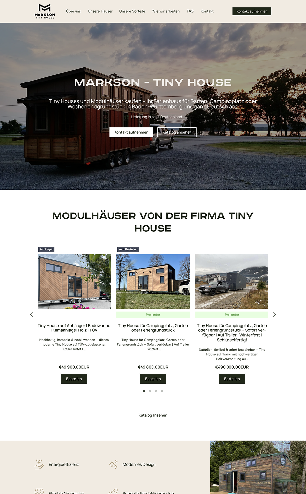 Markson – Tiny House website preview