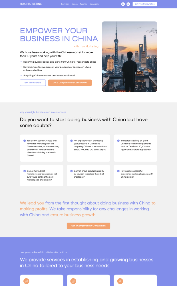 Hua Marketing website preview