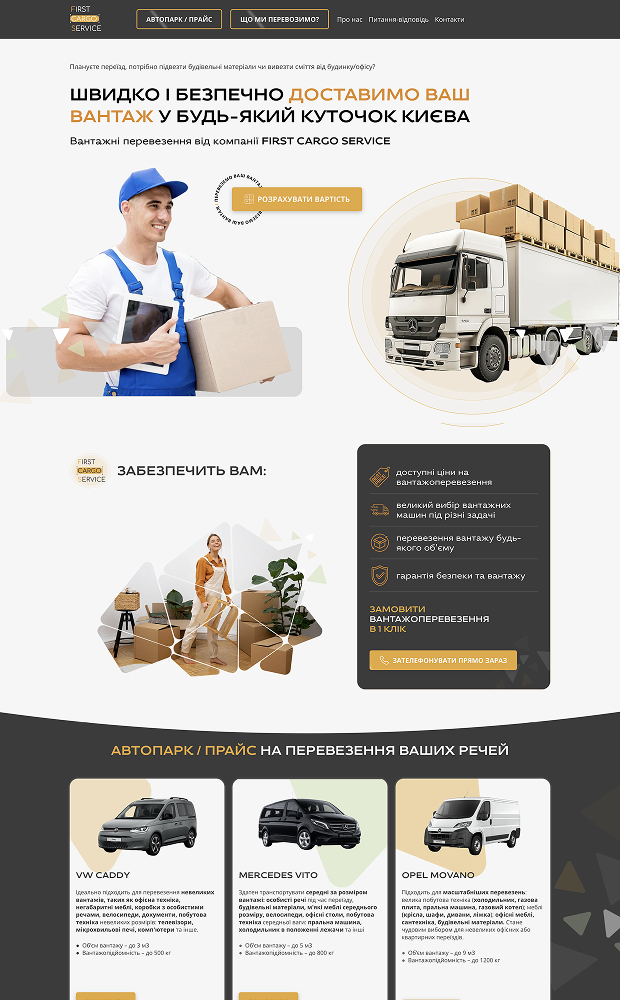 First Cargo Service website preview