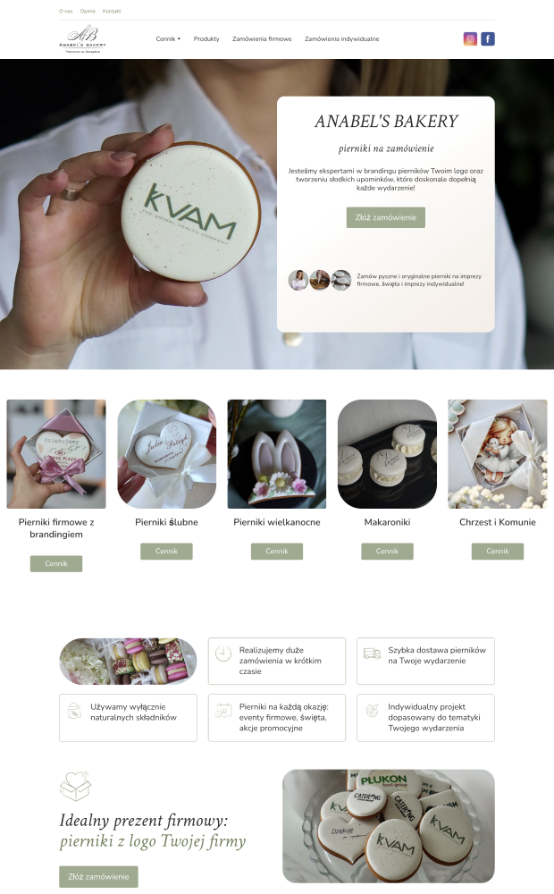 Anabel’s Bakery website preview