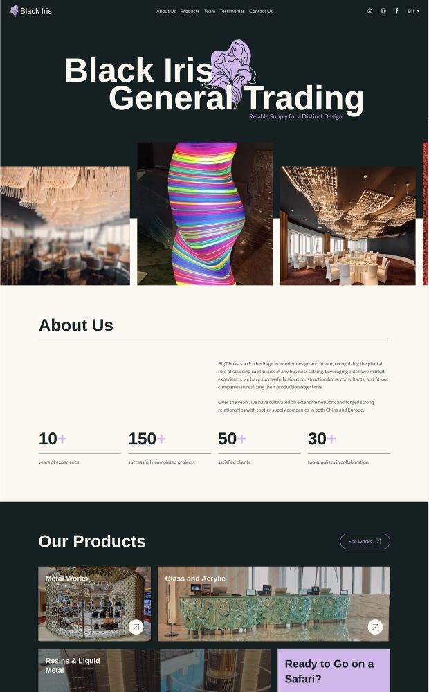 Black Iris website preview