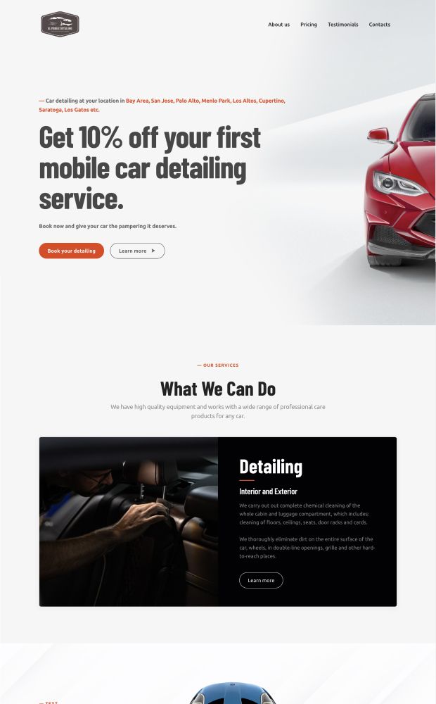 Mobile Detailing website preview