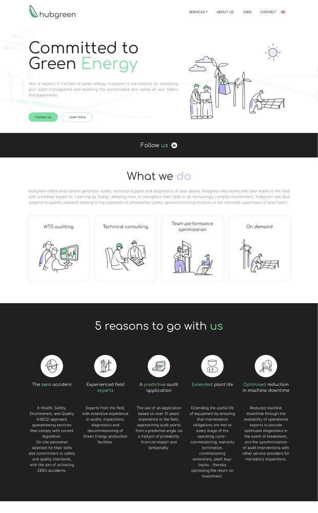 Hubgreen website preview