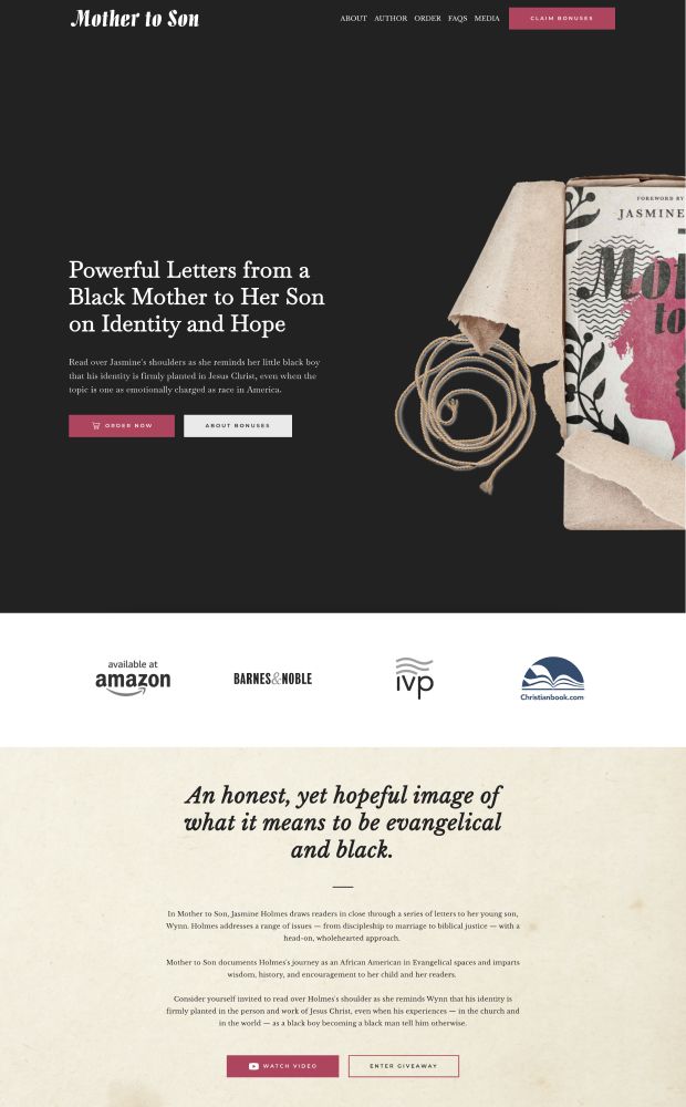 Mother to Son website preview